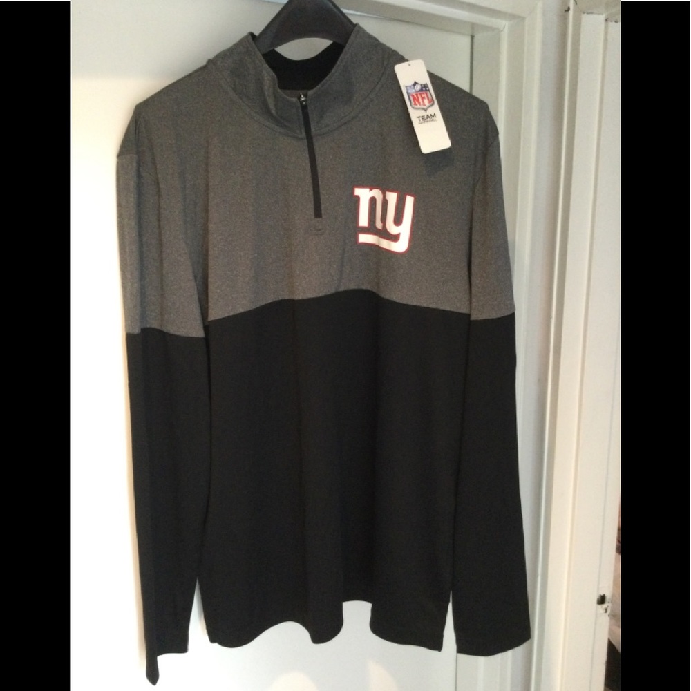NY Giants NFL Quarter Zip Men’s Pullover Top New York Lightweight Shirt Large - Picture 8 of 13
